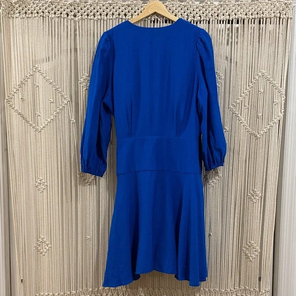 Alex Marie Royal Blue Wrap-Dress with 3/4 Sleeve - Picture 3 of 12